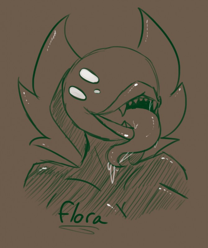 breasts female lips not_furry plant solo tongue unknown_artist mario_bros nintendo requiem requiem(flora) elemental_creature flora_fauna humanoid piranha_plant hi_res sketch