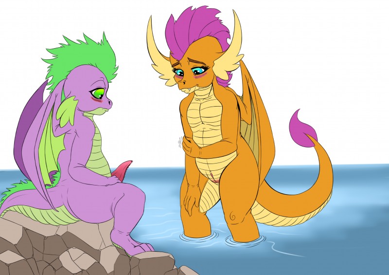 smolder and spike (friendship is magic and etc) created by exelzior