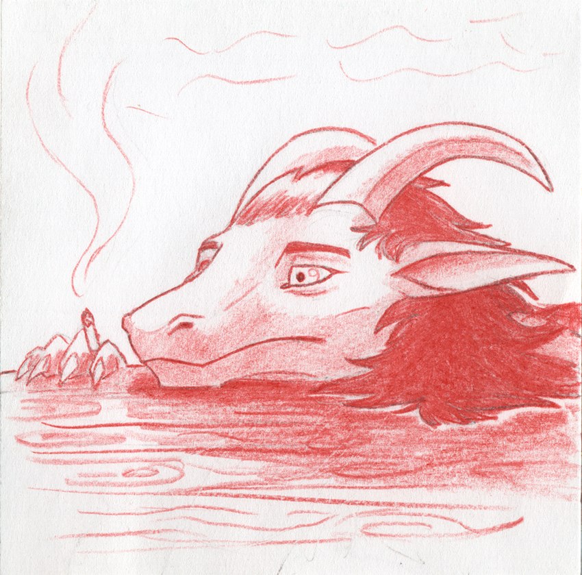 ambiguous_gender anthro bored cigarette claws fingers fur furniture hair horn humanoid_pointy_ears looking_away pointy_ears simple_background smoke solo table white_background axelon mythology white_oyster tony_malzone dragon furred_dragon furred_scalie mythological_creature mythological_scalie scalie monochrome traditional_media_(artwork)