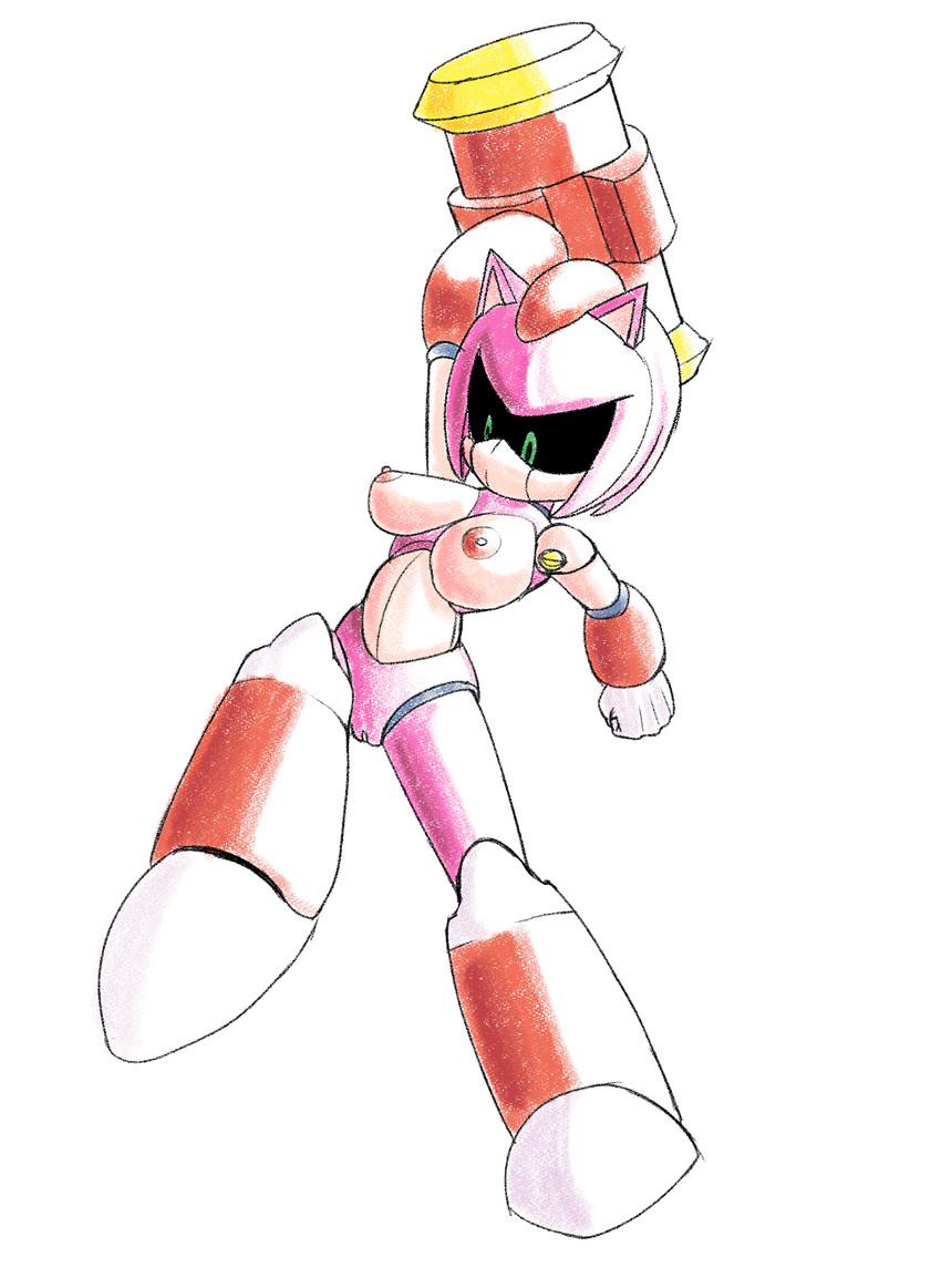 anthro big_breasts boots breasts clothing female footwear fur genitals hammer machine pink_body pink_fur pussy robotization shoes solo tools fourssss archie_comics capcom mega_man_(series) sega sonic_the_hedgehog_(archie) sonic_the_hedgehog_(comics) sonic_the_hedgehog_(series) worlds_collide amy_rose roboticized_masters rose_woman eulipotyphlan hedgehog mammal robot robot_master hi_res