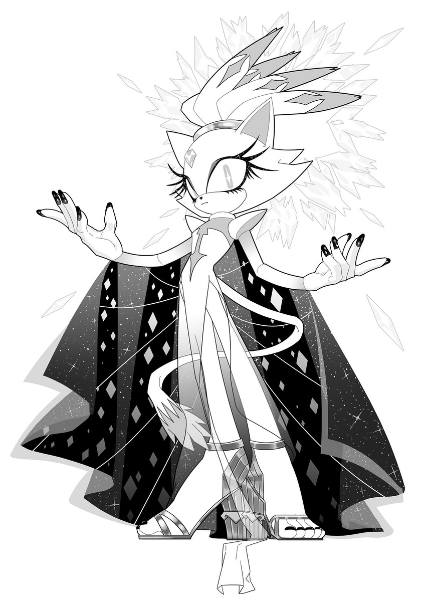 anthro biped black_nails clothing colored_nails cosplay crossover_cosplay diamond_(gem) dress eyelashes female footwear forehead_gem gem hair high_heels nail_art nails ponytail shoes simple_background solo sparkles sparkling_eyes sparkling_nails standing translucent translucent_clothing white_background white_body tteum93 cartoon_network sega sonic_the_hedgehog_(series) steven_universe blaze_the_cat white_diamond_(steven_universe) diamond_(gem_species) domestic_cat felid feline felis gem_(species) mammal 2019 black_and_white crossover digital_media_(artwork) hi_res monochrome