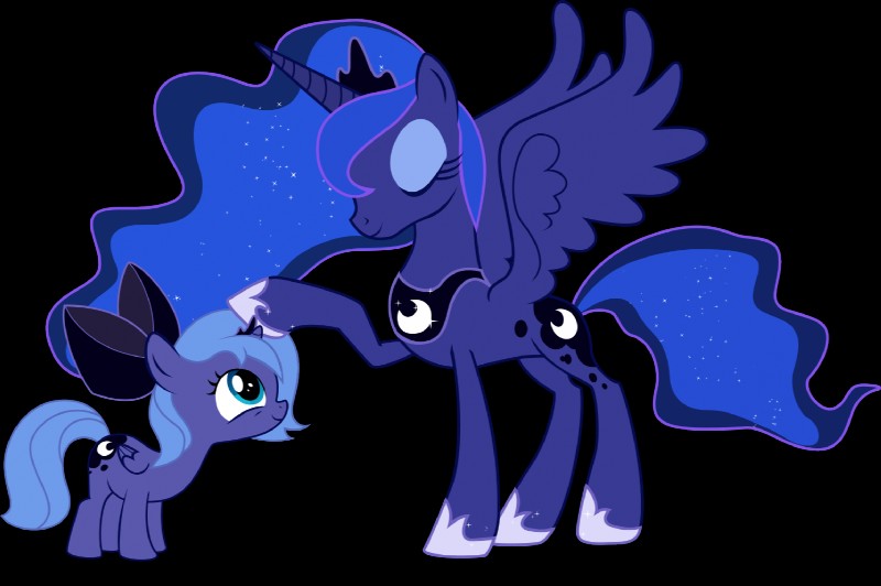 accessory blue_eyes blue_hair bow_(feature) bow_accessory bow_ribbon cutie_mark duo feathered_wings feathers female feral hair hair_accessory hair_bow hair_ribbon horn long_hair ribbons simple_background time_paradox transparent_background wings young friendship_is_magic hasbro my_little_pony mythology princess_luna_(mlp) equid equine mammal mythological_creature mythological_equine winged_unicorn 2015 alpha_channel