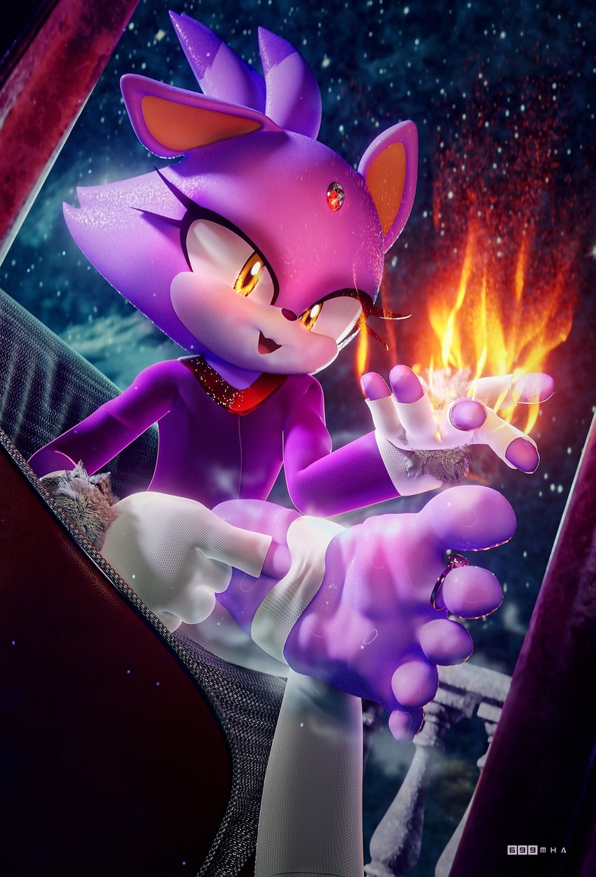 blaze the cat (sonic the hedgehog (series) and etc) created by 699mha