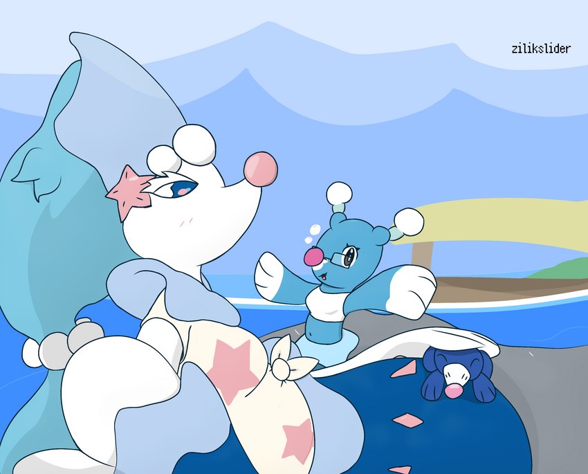 ambiguous_gender anthro female group holidays mature_female navel sea slightly_chubby trio water zilikslider mother's_day nintendo pokemon brionne generation_7_pokemon pokemon_(species) popplio primarina absurd_res hi_res mother_(lore) mother_and_child_(lore) parent_(lore) parent_and_child_(lore)