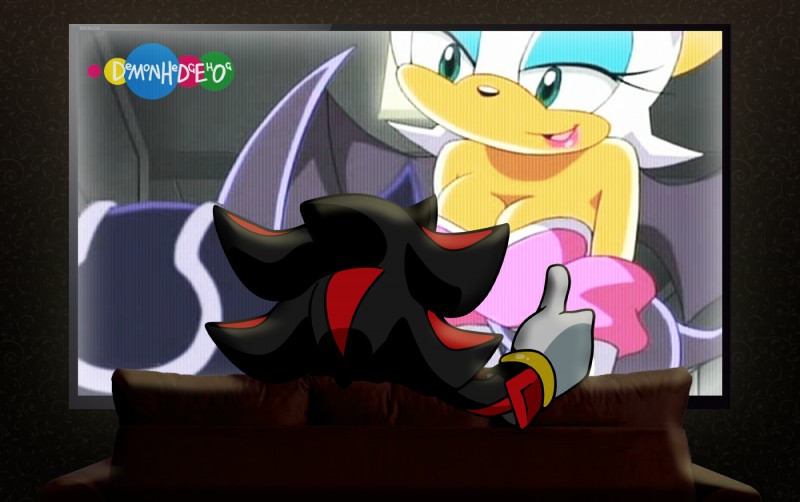 rouge the bat and shadow the hedgehog (sonic the hedgehog (series) and etc) created by demonhedgehog