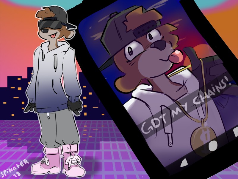 anthro cellphone clothed clothing electronics eyewear female fully_clothed fur grid hair jewelry miami neon phone retro selfie smartphone solo standing sunglasses synthwave text tongue tongue_out spinater grand_theft_auto rockstar_games rina_von_dan deer mammal 2018 4:3 digital_media_(artwork) english_text hi_res