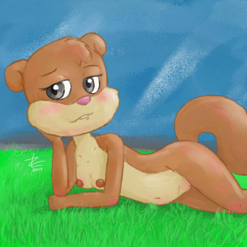 anthro blush breasts brown_body brown_fur female fur genitals hair looking_at_viewer nipples nude outside pussy sandy's_treedome solo zeklullaby nickelodeon spongebob_squarepants sandy_cheeks mammal rodent sciurid tree_squirrel 1:1 2015 digital_media_(artwork)