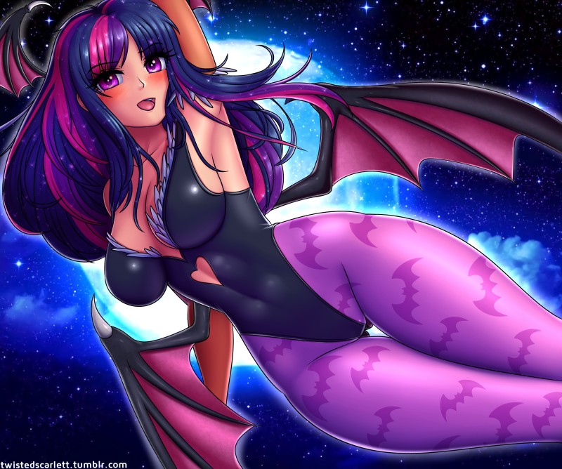 morrigan aensland and twilight sparkle (friendship is magic and etc) created by twistedscarlett60