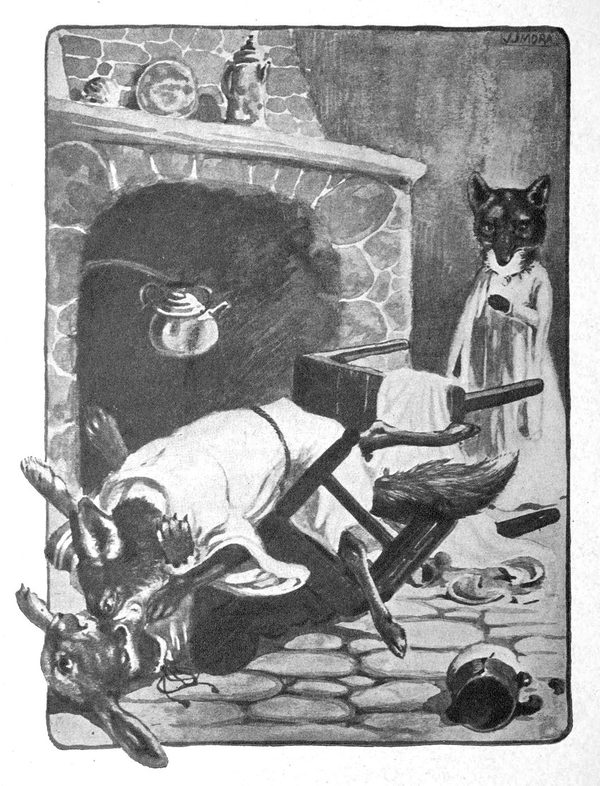 anthro attack barefoot biped bite biting_another biting_partner chair clothed clothing cookware digitigrade feet female fireplace furniture group inside killing kitchen_utensils long_ears male neck_bite on_ground on_top predator/prey table tablecloth teeth throat_biting tools violence joseph_jacinto_mora public_domain hermeline kyward reynard_the_fox canid canine fox hare lagomorph leporid mammal red_fox true_fox 1920 20th_century ancient_art greyscale hi_res monochrome traditional_media_(artwork)