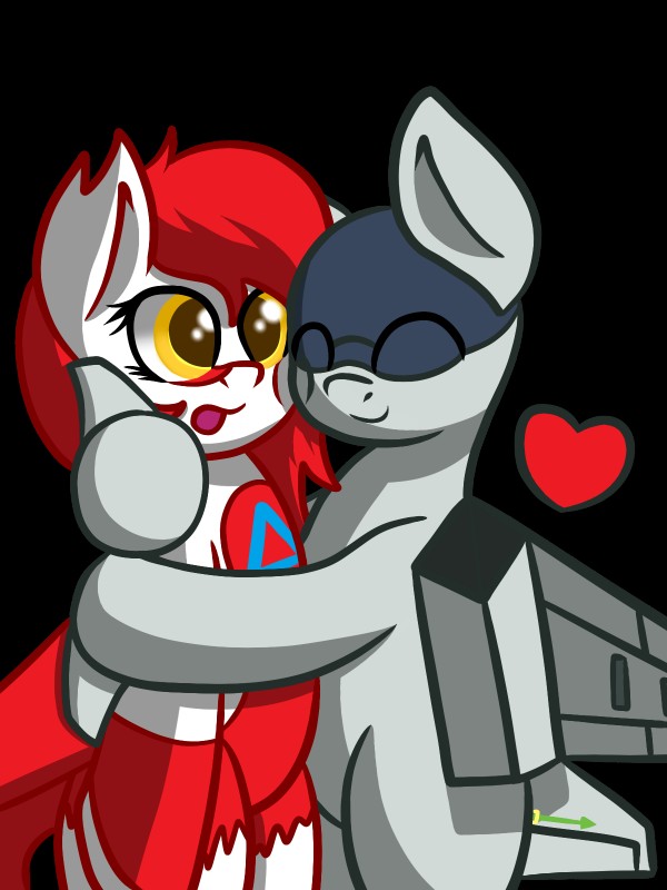 aircraft airplane alternate_species ambiguous_gender anthro anthrofied duo female heart_symbol hug jet machine open_mouth pokemorph ponification simple_background smile transparent_background vehicle yellow_eyes youobviouslyloveoctavia hasbro my_little_pony mythology nintendo pokemon fan_character scramjet airplane_pony dragon equid equine generation_3_pokemon horse latias legendary_pokemon living_aircraft living_machine living_vehicle mammal mythological_creature mythological_scalie pokemon_(species) pony scalie 3:4 alpha_channel crossover hi_res