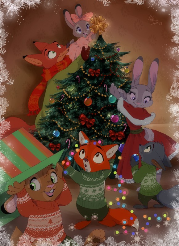 judy hopps and nick wilde (christmas and etc) created by black kitty