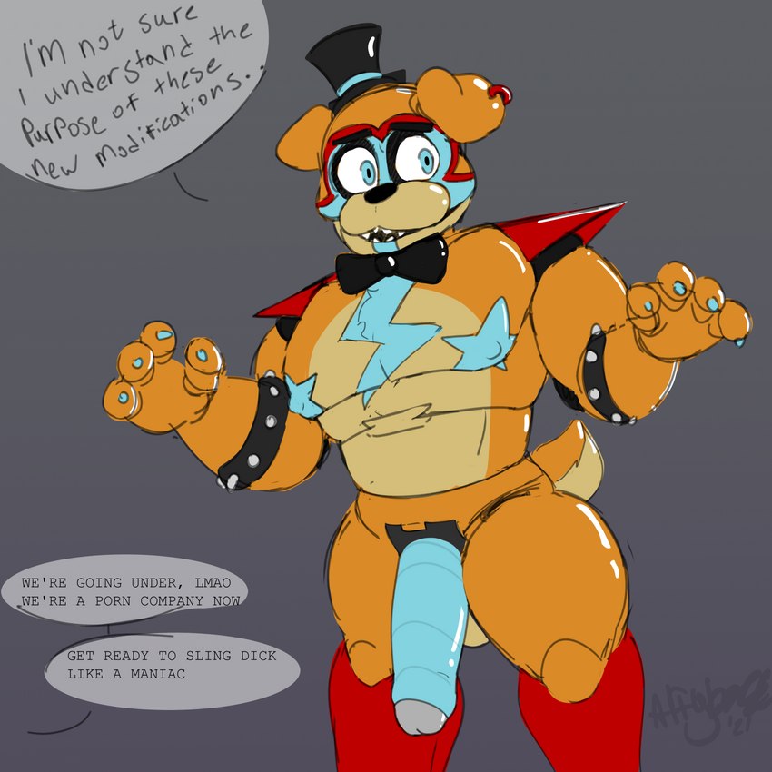 glamrock freddy (five nights at freddy's: security breach and etc) created by woodlouse (artist)