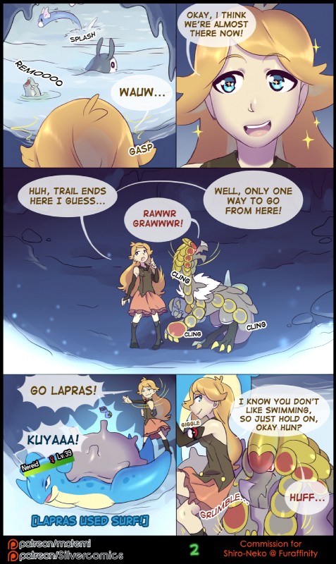 blonde_hair blue_eyes cave claws clothed clothing dialogue female female_symbol feral gameplay_mechanics gender_symbol great_ball gui hair health_bar horn long_hair male pokeball pokemon_speak speech_bubble standard_pokeball symbol text water matemi mythology nintendo pokemon silver_soul_(comic) trainer_penelope dragon dratini generation_1_pokemon generation_2_pokemon generation_7_pokemon human kommo-o lapras mammal mantine marine mythological_creature mythological_scalie pokemon_(species) remoraid scalie comic english_text hi_res