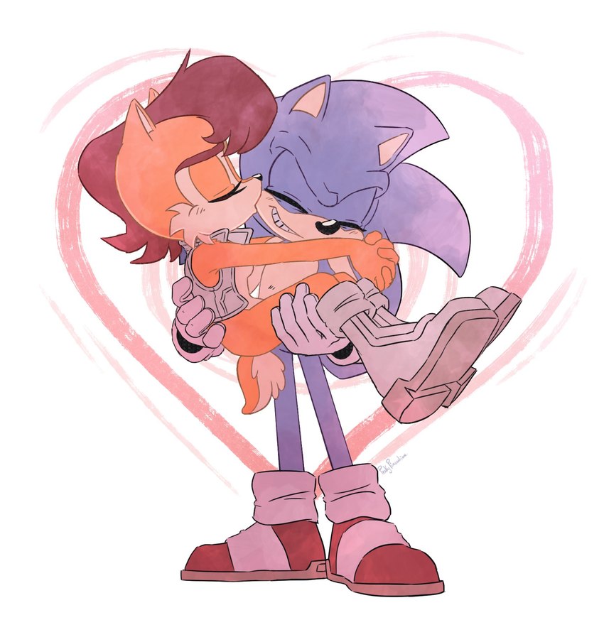 sally acorn and sonic the hedgehog (sonic the hedgehog (archie) and etc) created by pesky-pincushion