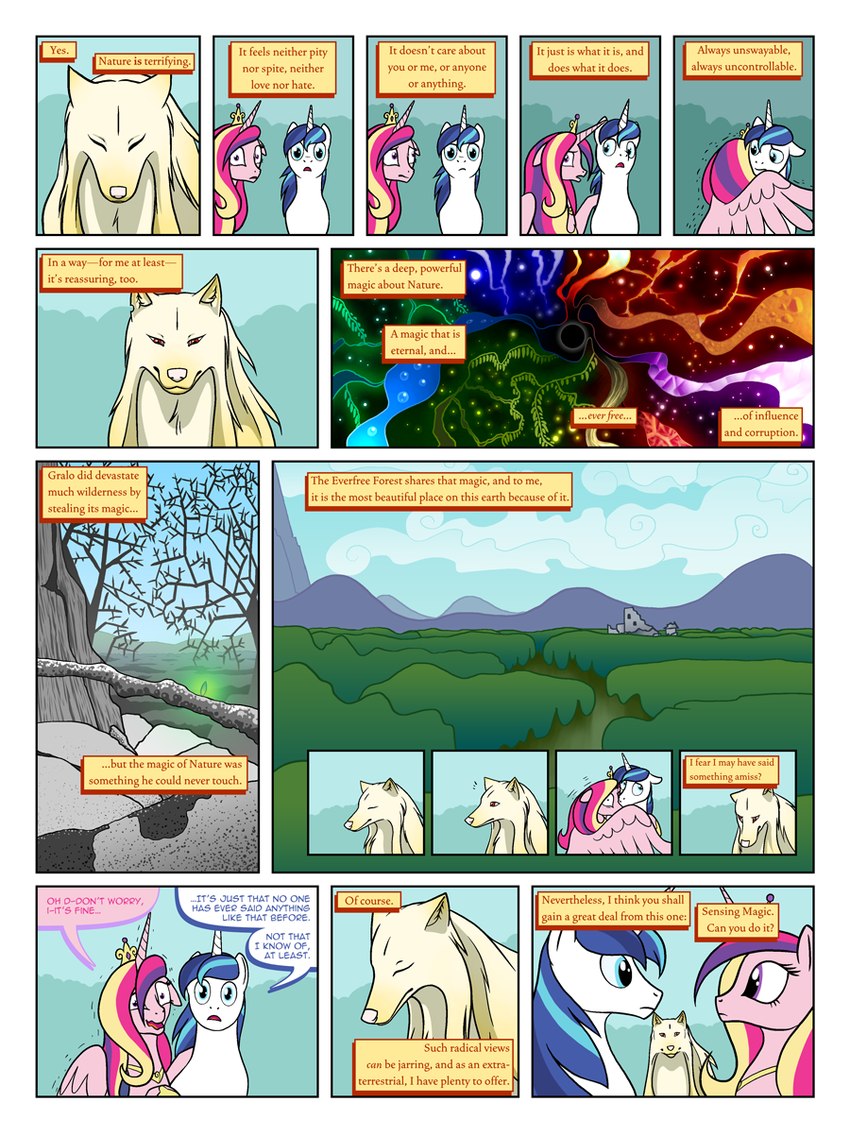 dialogue everfree_forest eyes_closed female feral group horn magic male nature shaking shocked text too_much_info trio wings arofatamahn friendship_is_magic hasbro my_little_pony mythology arofa_nahmat princess_cadance_(mlp) shining_armor_(mlp) canid canine equid equine mammal mythological_creature mythological_equine unicorn winged_unicorn 3:4 english_text hi_res unavailable_at_source