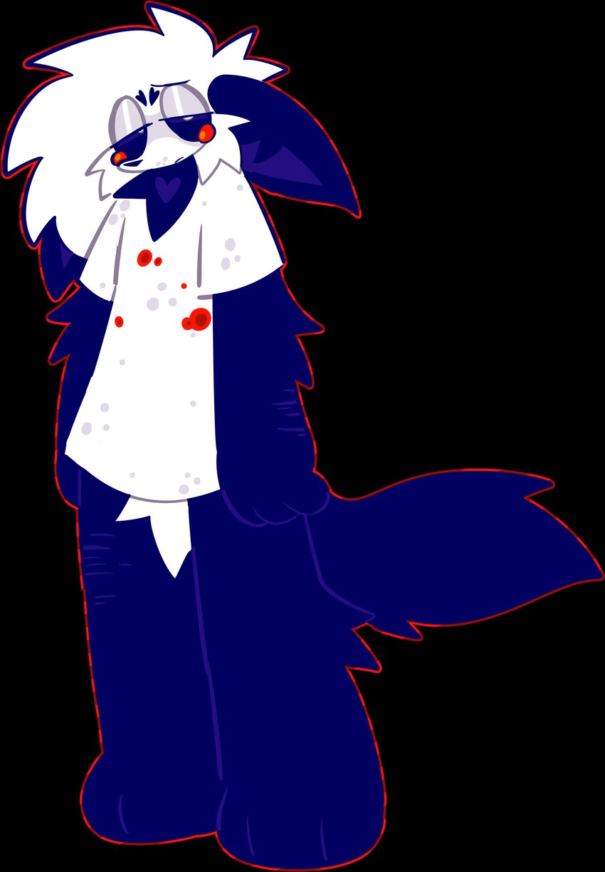 anthro arm_scar arm_tuft blood blood_from_eye blood_on_clothing bodily_fluids bottomless cheek_tuft clothed clothing elbow_tuft eyebrows facial_tuft featureless_crotch fluffy_chest hair heart_(marking) heart_eyebrows inner_ear_fluff leg_scar lidded_eyes long_hair looking_at_viewer male markings scar self-harm_scars shirt shirt_only simple_background solo standing tail topwear topwear_only transparent_background tuft furrysauce bones_(furrysauce) canid canine fox mammal 2025 absurd_res alpha_channel hi_res