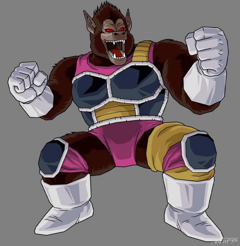 armor battle_armor boots clothing female footwear gloves handwear knee_pads shoes solo unknown_artist dragon_ball fasha mammal oozaru primate