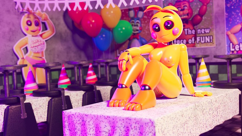 lovetaste chica and toy chica (five nights at freddy's 2 and etc) created by ashleyorange