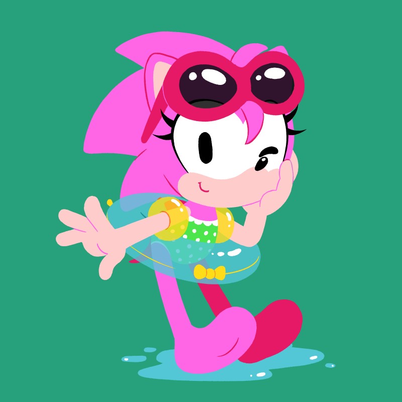 amy rose and classic amy rose (sonic the hedgehog (series) and etc) created by gaturo