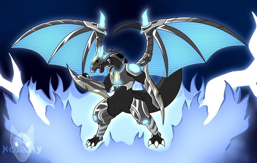 armor blade blade_arm feral male membrane_(anatomy) membranous_wings solo tail wings rauta2 mythology komoty dragon mythological_creature mythological_scalie scalie hi_res