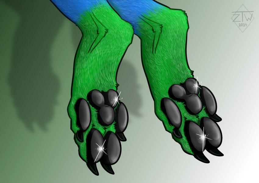 anthro glistening glistening_pawpads male pawpads paws solo zhekathewolf canid canine canis mammal wolf absurd_res hi_res