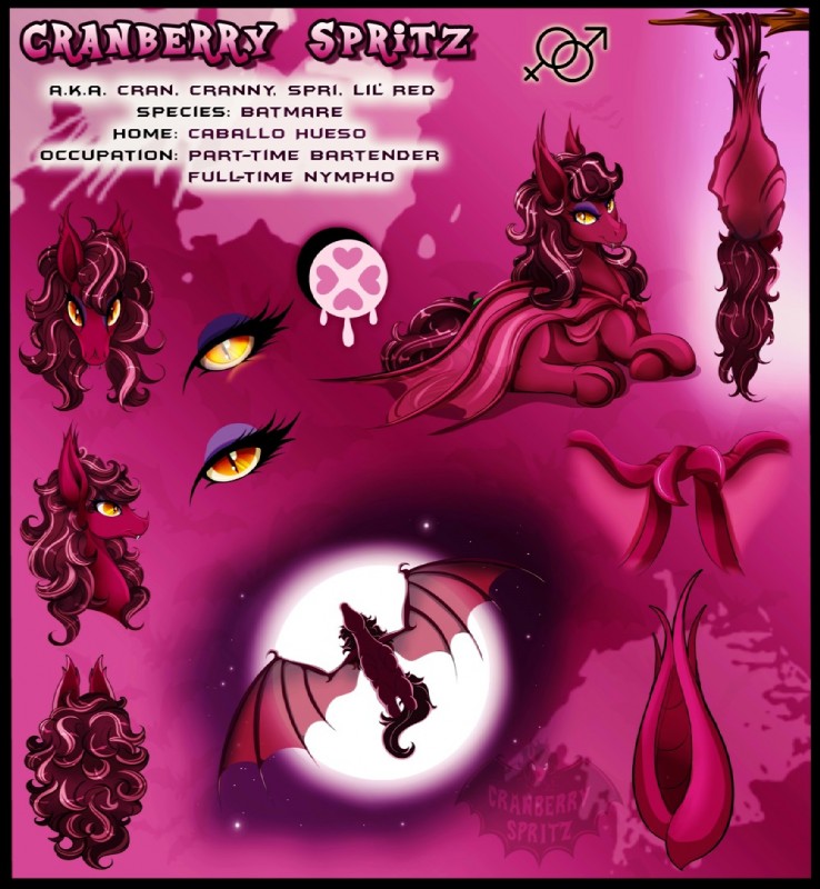 feet female fluffy_ears flying horn moon pupils slit_pupils solo talons toes upside_down wings cranberry-spritz hasbro my_little_pony fan_character bat bat_pony equid equine horse mammal pony thestral comic model_sheet