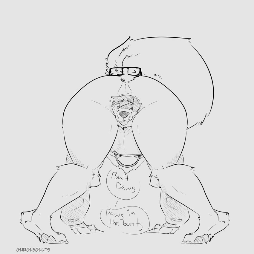 abdominal_bulge all_fours almost_fully_inside ambiguous_gender anal anal_vore anthro belly big_belly blep bottomless butt clothed clothing duo endosoma eyewear fluffy fluffy_tail glasses hair hoodie hoodie_only living_buttplug living_insertion long_hair long_tail machine male male_pred male_prey paws rear_view safe_vore same_size_vore tail tongue tongue_out topwear topwear_only vore gurglegluts buddy_(gurglegluts) canid canine canis domestic_dog husky living_toy mammal nordic_sled_dog protogen spitz 1:1 hi_res monochrome