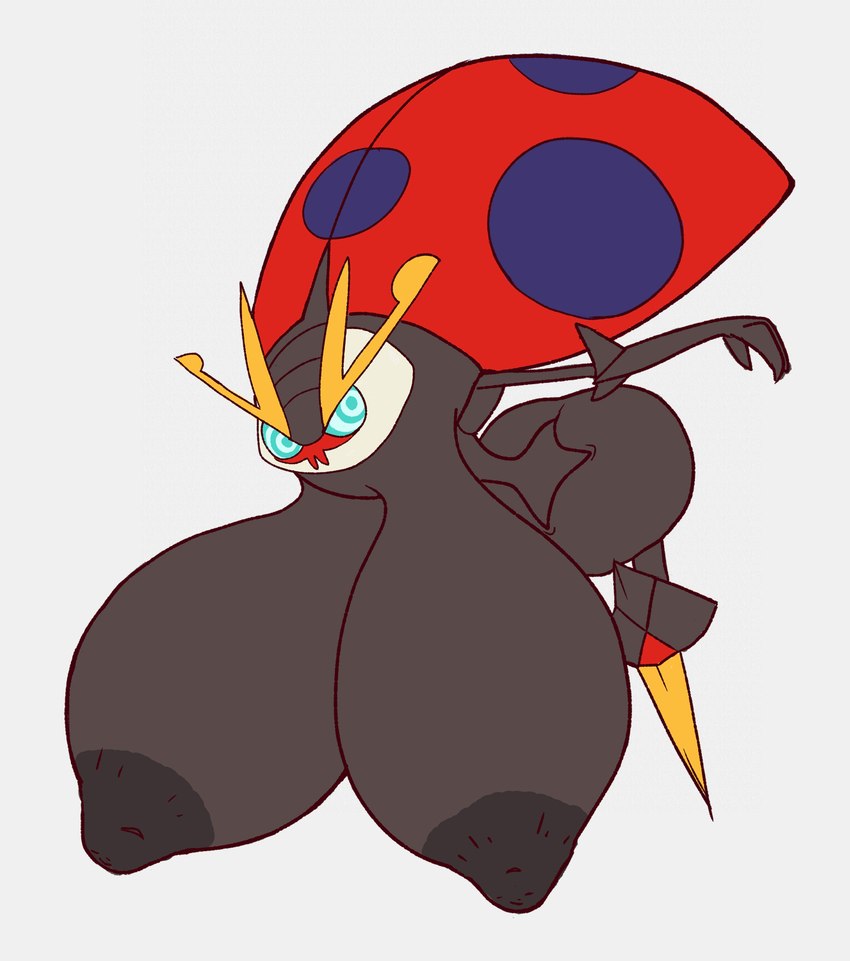 areola big_breasts big_nipples black_areola black_nipples bowing breasts female feral huge_breasts hypnotic_eyes nipples pupils solo unusual_pupils leptail nintendo pokemon arthropod beetle generation_8_pokemon insect orbeetle pokemon_(species) hi_res