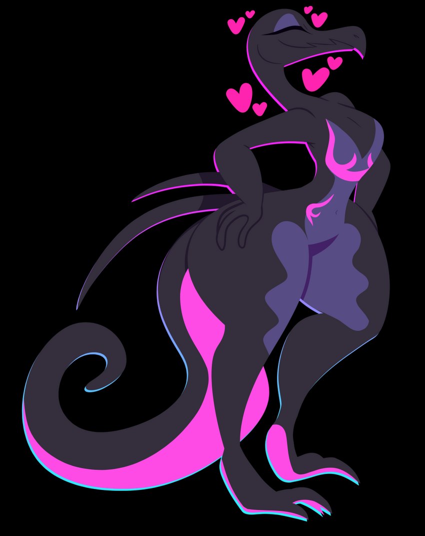 anthro countershade_legs countershade_torso countershading eyelashes eyes_closed eyeshadow female hand_on_hip heart_symbol makeup markings monotone_background nude pose simple_background solo standing thick_thighs wide_hips tooni-pi nintendo pokemon generation_7_pokemon pokemon_(species) salazzle scalie 2021 alpha_channel colored digital_drawing_(artwork) digital_media_(artwork) hi_res