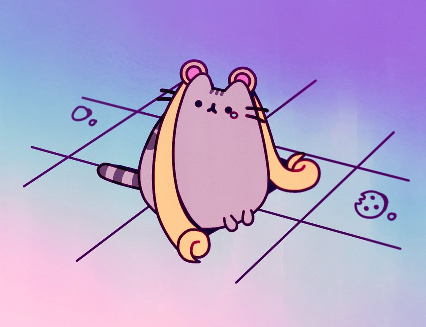 ambiguous_gender blonde_hair bodily_fluids cookie cosplay daww feral food fur grey_body grey_fur hair pigtails screencap_redraw solo tears toony pusheen_corp pusheen_and_friends sailor_moon_(series) sailor_moon_redraw_challenge pusheen sailor_moon_(character) domestic_cat felid feline felis mammal tabby_cat meme female_(lore)