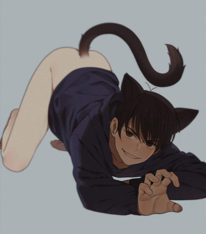 bottomless clothed clothing hoodie human_and_animal_ears looking_at_viewer male multi_ear smile solo topwear weyo animal_humanoid cat_humanoid felid felid_humanoid feline feline_humanoid humanoid mammal mammal_humanoid hi_res