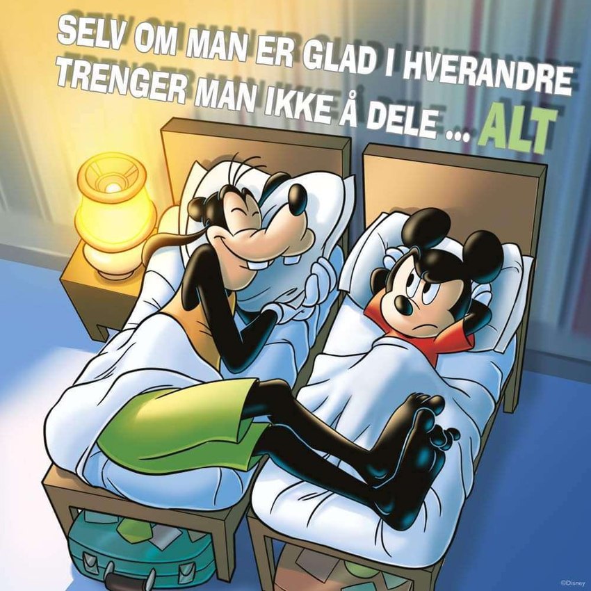 4_toes barefoot bedroom duo feet feet_up foot_fetish foot_focus hotel hug hugging_object hugging_pillow humanoid_feet larger_male male male/male on_model pillow plantigrade short_body size_difference suitcase toes unknown_artist disney goofy_(disney) mickey_mouse canid canine canis domestic_dog mammal mouse murid murine rodent 1:1 official_art