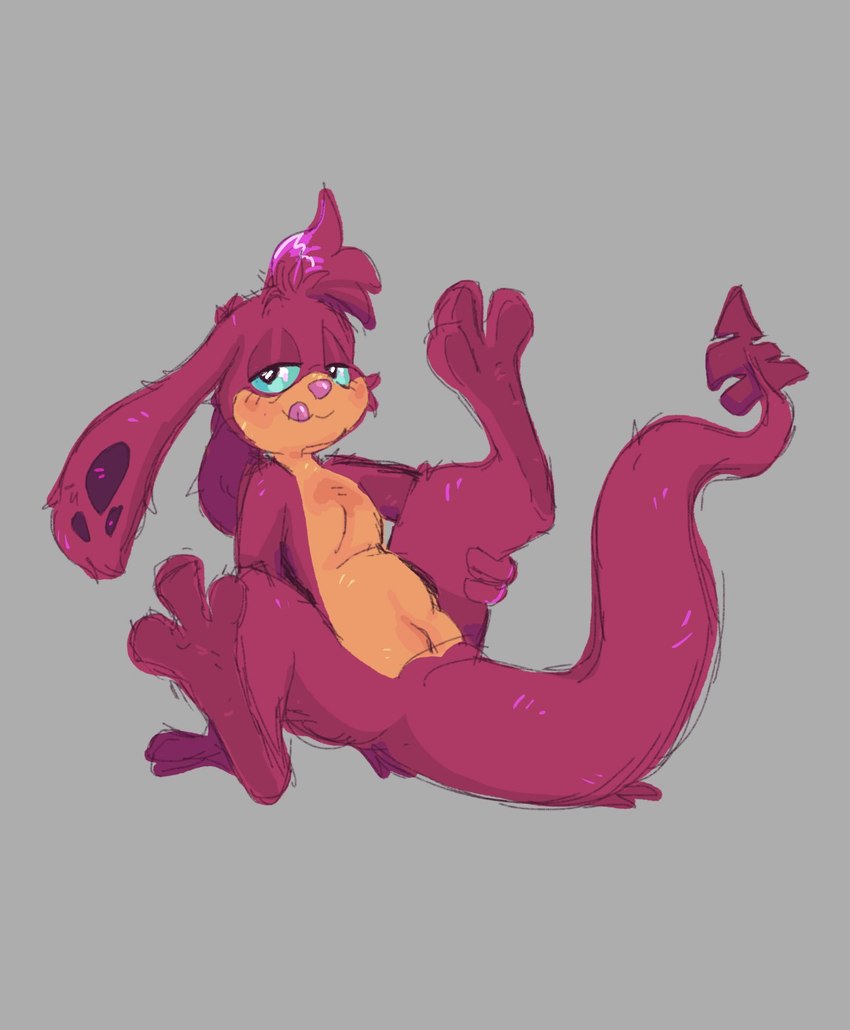 female fur genitals half-closed_eyes licking narrowed_eyes orange_body orange_fur pussy red_body red_fur self_lick semi-anthro smile solo tailbutt tongue tongue_out bitelava neopets neopet_(species) zafara_(neopets) hi_res