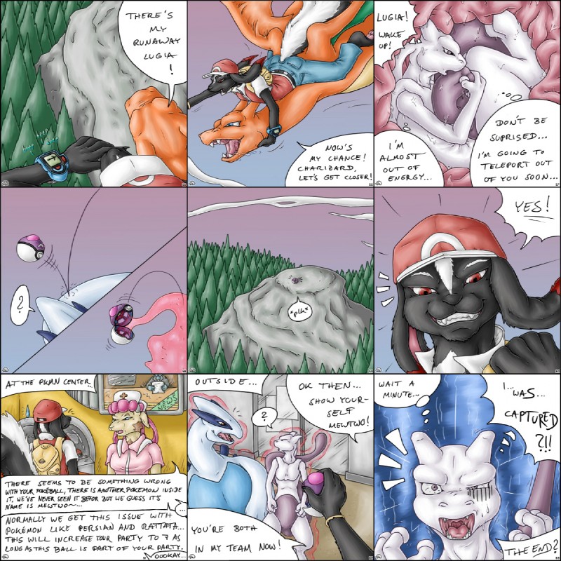 ambiguous_gender anthro blue_eyes dialogue female feral feral_pred fire flaming_tail group male master_ball membrane_(anatomy) membranous_wings open_mouth pokeball purple_eyes red_eyes shocked tail text tongue vore what willing_prey wings forceswerwolf mythology nintendo over_9000 pokemon nurse_joy pokemon_trainer skunkhase avian bovid caprine charizard dragon felid generation_1_pokemon generation_2_pokemon goat hybrid legendary_pokemon lugia mammal mewtwo mythological_creature mythological_scalie pokemon_(species) scalie skunny 1:1 2021 comic digital_media_(artwork) english_text meme