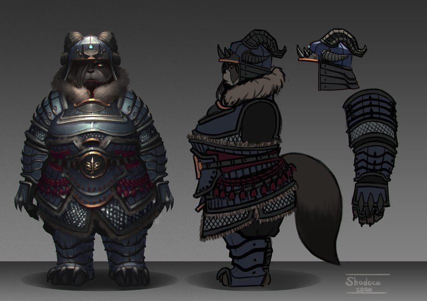 anthro female simple_background solo shadoca blizzard_entertainment warcraft bear mammal pandaren hi_res model_sheet