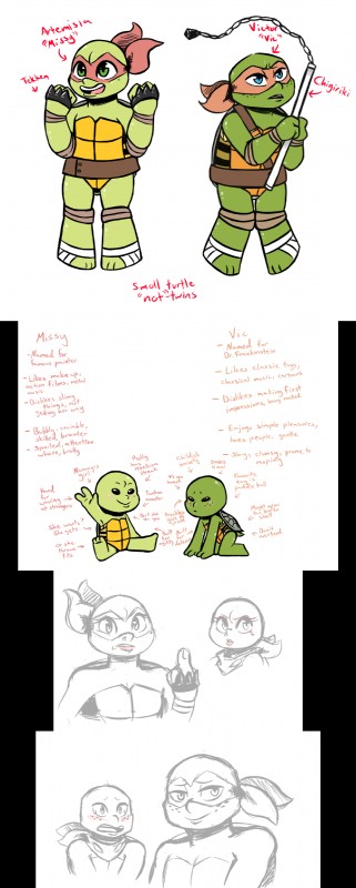 artemisia, fan character, and victor (teenage mutant ninja turtles) created by inkyfrog