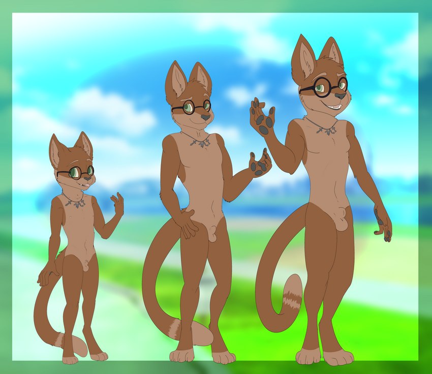 animal_genitalia anthro eyewear genitals glasses jewelry male necklace nude sheath solo young young_anthro young_male chillyphillix jesse_cat domestic_cat felid feline felis mammal absurd_res hi_res