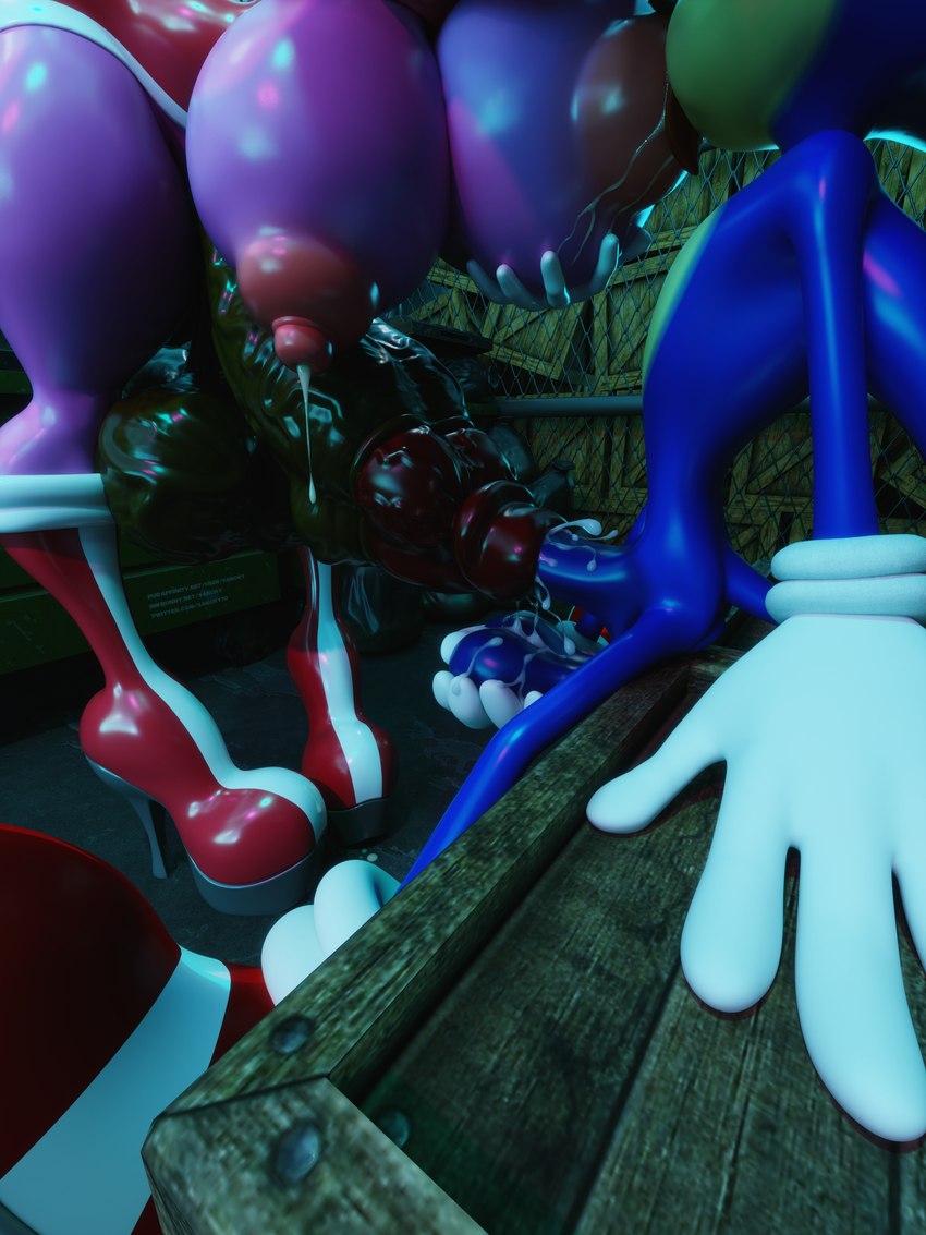 3_balls anthro areola balls big_balls big_breasts big_penis black_penis blue_penis bodily_fluids boots breasts clothing cum cumshot dress duo ejaculation erection footwear genital_fluids genitals gloves gynomorph handwear high_heels huge_balls huge_breasts huge_penis humanoid_genitalia humanoid_penis intersex male milk multi_balls multi_genitalia nipples penetration penis shoes small_glans sucking urethral urethral_penetration sanory sega sonic_the_hedgehog_(series) amy_rose sonic_the_hedgehog 3d_(artwork) absurd_res digital_media_(artwork) hi_res