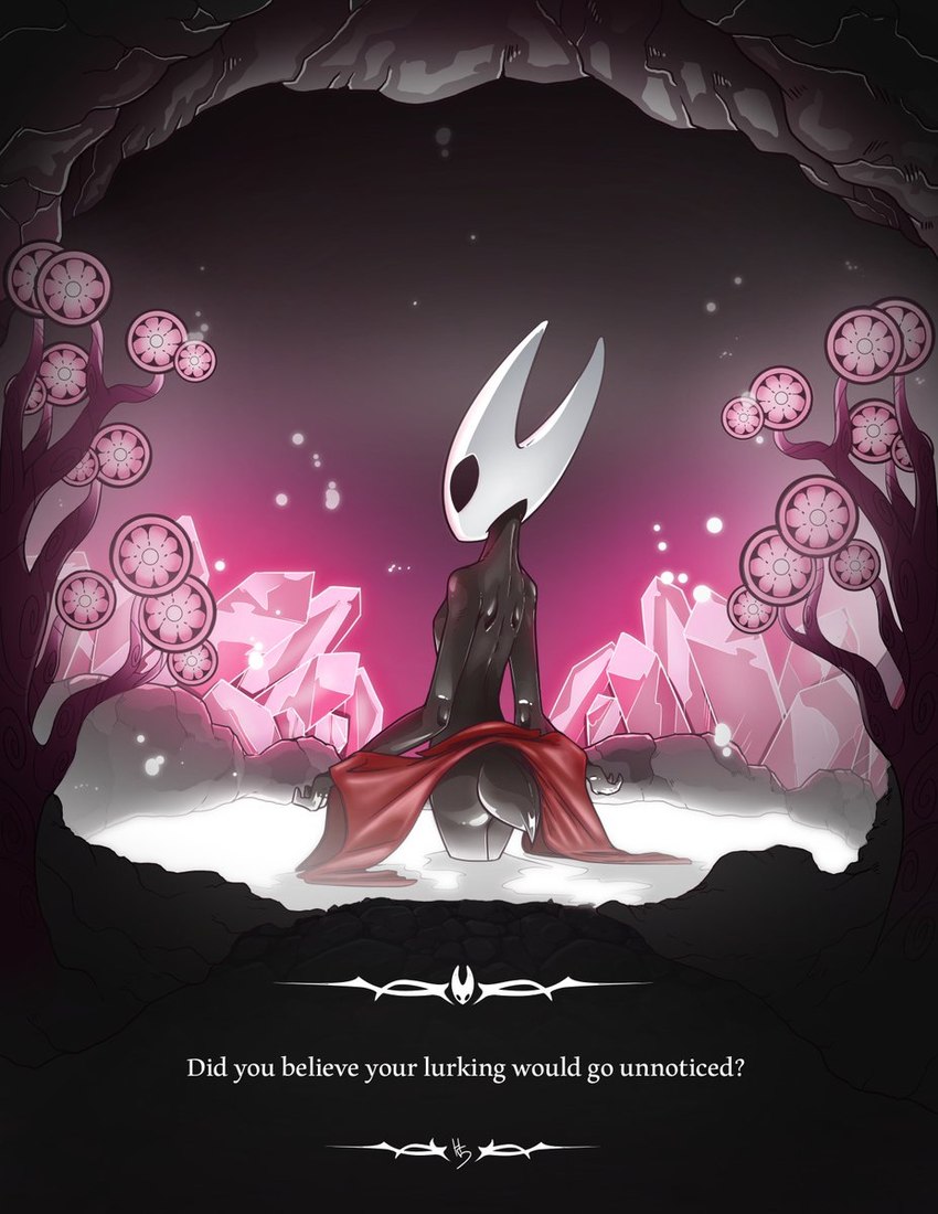 2_horns arthropod_abdomen breasts butt cave clothing crystal dialogue essence_(hollow_knight) fake_horns featureless_breasts female glistening glistening_butt glowing_crystal glowing_water horn hot_spring light looking_at_viewer looking_back looking_back_at_viewer mask non-mammal_breasts partially_submerged plant rear_view red_clothing rock side_boob slim small_breasts solo standing_in_water text tree underground undressing water white_horn high5art hollow_knight team_cherry hornet_(hollow_knight) animal_humanoid arthropod arthropod_humanoid humanoid featureless_(disambiguation) 2023 english_text hi_res lighting shaded