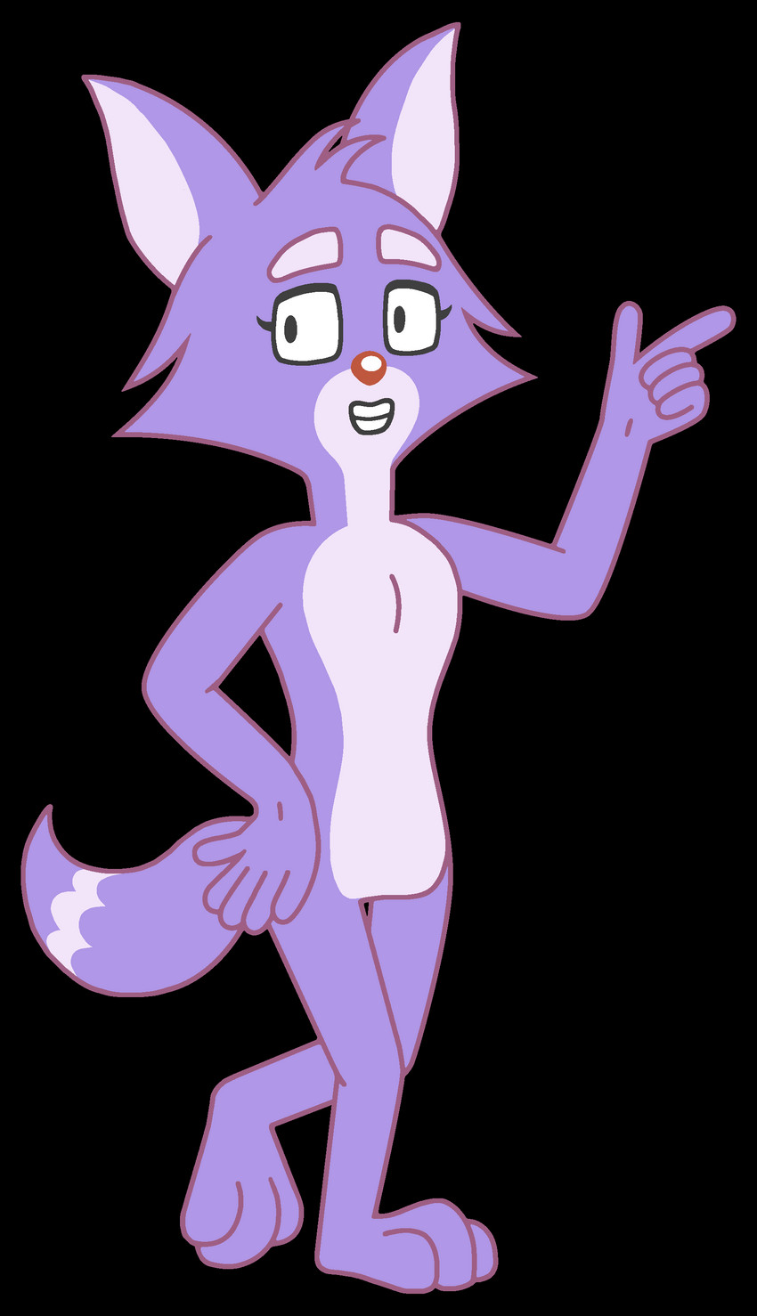 3_toes 5_fingers anthro biped breasts countershade_tail countershade_torso countershading featureless_breasts featureless_crotch feet female fingers flat_chested fur head_tuft long_tail looking_at_viewer nude purple_body purple_fur purple_tuft red_nose remastered simple_background smile smiling_at_viewer solo standing tail toes transparent_background tuft white_body white_countershading white_fur harvettfox96 creative_commons belinda_vixen canid canine fox mammal 2021 absurd_res alpha_channel digital_drawing_(artwork) digital_media_(artwork) flat_colors full-length_portrait hi_res portrait