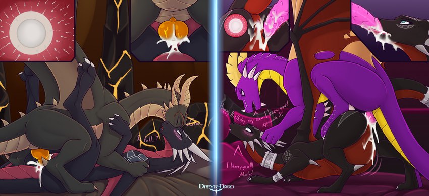 cynder, ragnorak, and spyro (spyro the dragon and etc) created by dreyk-daro