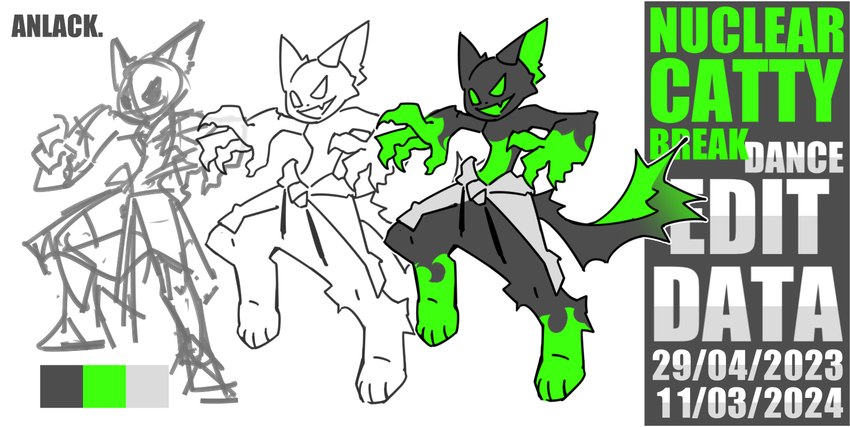 anthro black_body evil_face feet green_eyes green_feet green_glow green_hands solo anlack felid feline mammal sketch