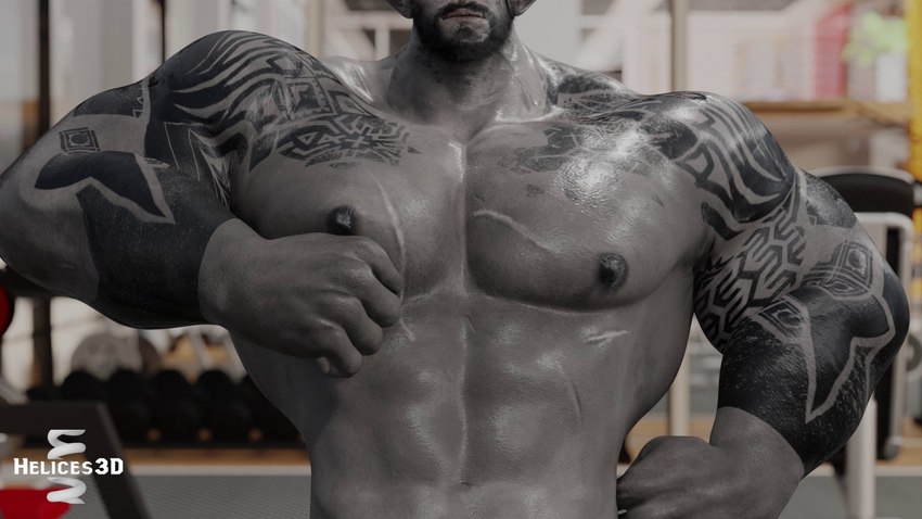 abs arm_tattoo biceps big_biceps black_nipples male muscular muscular_humanoid muscular_male nipples pecs solo tattoo helices3d bioware dragon_age electronic_arts iron_bull humanoid qunari 16:9 3d_(artwork) digital_media_(artwork) hi_res widescreen