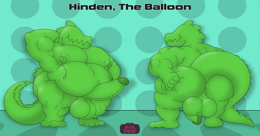 5_fingers animal_balloon backsack balloon balls belly biceps big_balls big_belly big_butt big_penis big_tail biped butt butt_grab butt_squish circumcised crocodile_tail erection eyeless featureless_feet feet fingers front_view genitals green_body green_penis hand_behind_head hand_on_butt huge_butt humanoid_genitalia humanoid_penis inflatable male monotone_body muscular muscular_humanoid muscular_male navel nipples nude open_mouth overweight overweight_male pecs penis rear_view saggy_balls shaped_balloon sharp_teeth simple_background smile solo squish standing tail teeth text thick_thighs unusual_anatomy unusual_nipples wide_hips annaengine animal_humanoid animate_inanimate balloon_humanoid crocodile crocodilian crocodilian_humanoid humanoid living_balloon living_inflatable reptile reptile_humanoid scalie scalie_humanoid absurd_res digital_drawing_(artwork) digital_media_(artwork) english_text hi_res model_sheet widescreen