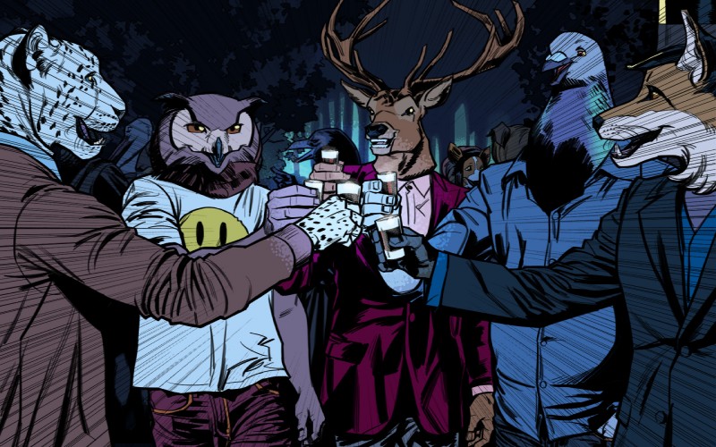 dodger, night owl, snowy, the stag, and wingman (creatures of the night) created by billmund