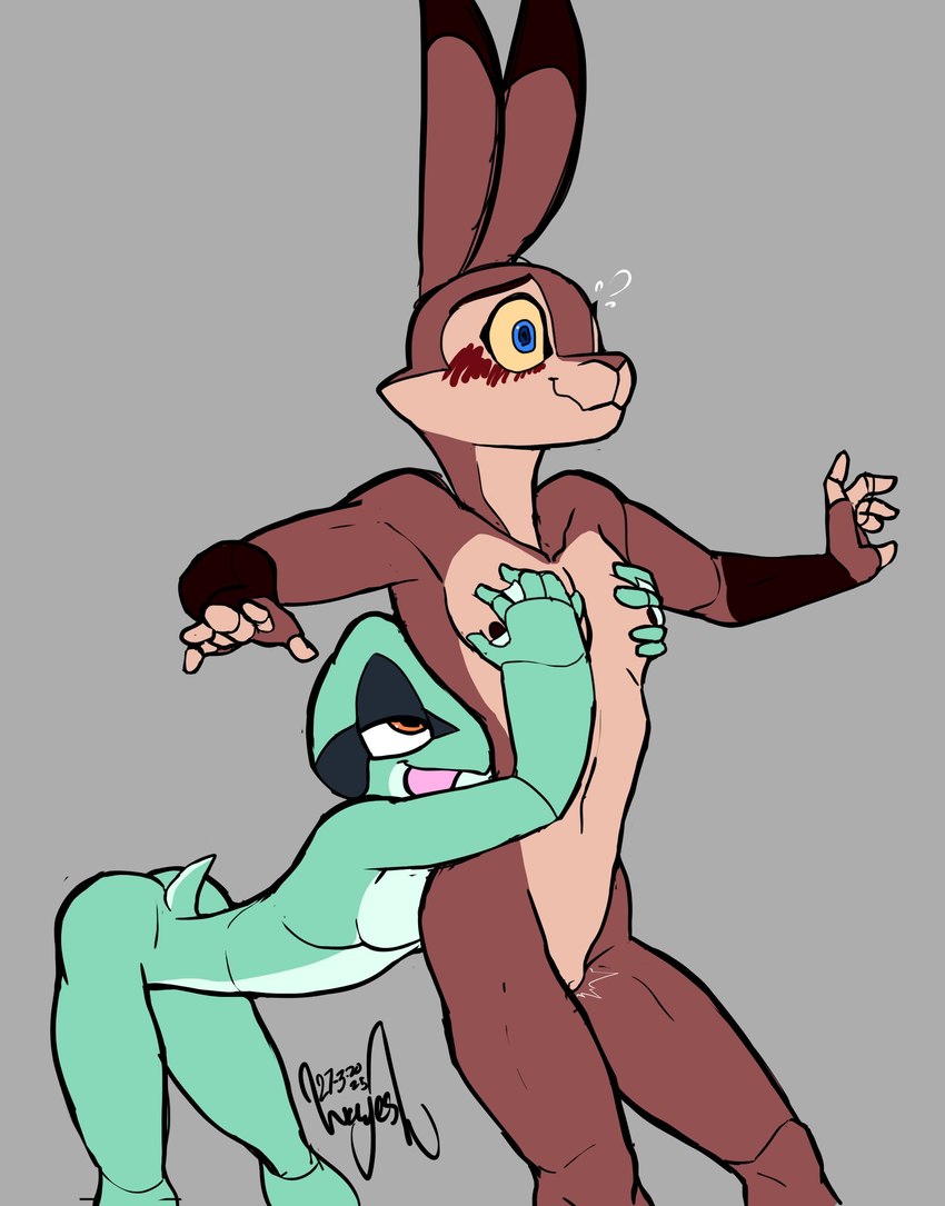 andromorph andromorph/andromorph andromorph_anthro anthro anthro_on_anthro athletic athletic_andromorph athletic_anthro athletic_intersex barely_visible_genitalia barely_visible_pussy bedroom_eyes blue_eyes blush brown_body brown_fur chest_fondling duo fur genitals green_body intersex intersex/intersex intersex_anthro leaning leaning_forward membrane_(anatomy) multicolored_body multicolored_fur narrowed_eyes natural_eyeshadow nipples nude_andromorph nude_anthro orange_eyes pupils pussy seductive smile square_pupils surprised_expression tail tan_body tan_fur tongue tongue_out two_tone_body two_tone_fur wavy_mouth wavy_smile webbed_hands white_body wide_eyed yellow_sclera wayesh hinato_(wayesh) muzakir_(wayesh) amphibian frog hare lagomorph leporid mammal absurd_res hi_res