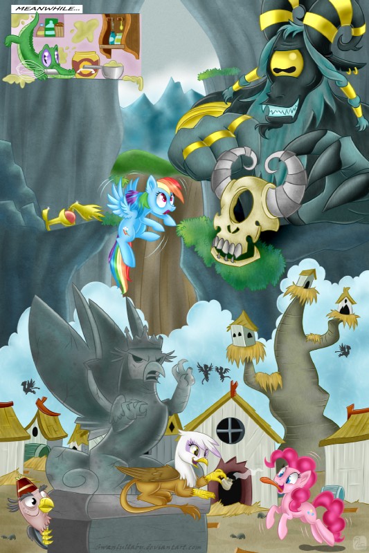 beak bone feathered_wings feathers female feral flying group male quadruped scon sculpture skull statue tail wings swanlullaby friendship_is_magic hasbro my_little_pony mythology gilda_(mlp) grampa_gruff_(mlp) gummy_(mlp) pinkie_pie_(mlp) rainbow_dash_(mlp) alligator alligatorid avian crocodilian equid equine gryphon mammal mythological_avian mythological_creature mythological_equine pegasus reptile scalie 2016 2:3 hi_res