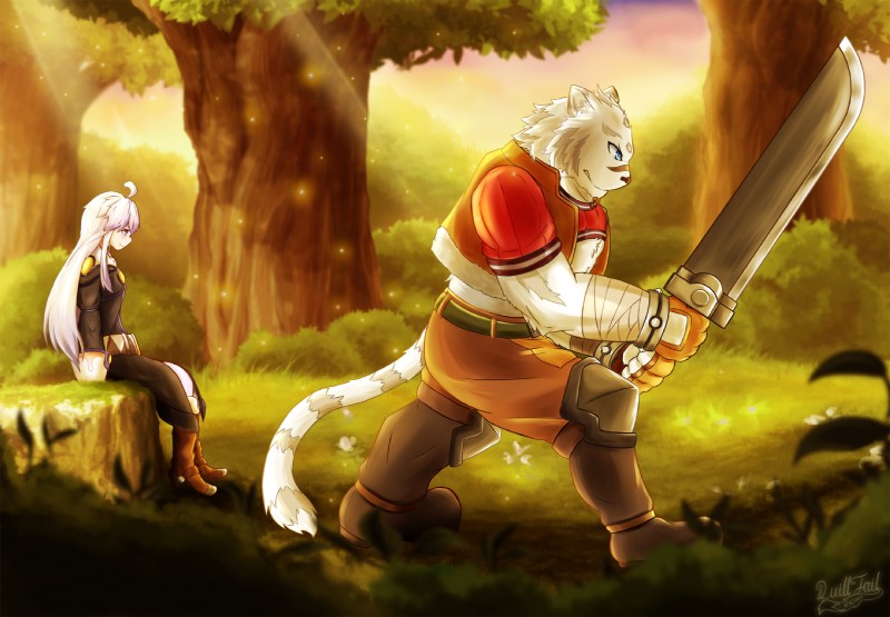 mercenary and zero (grimoire of zero) created by quill-tail