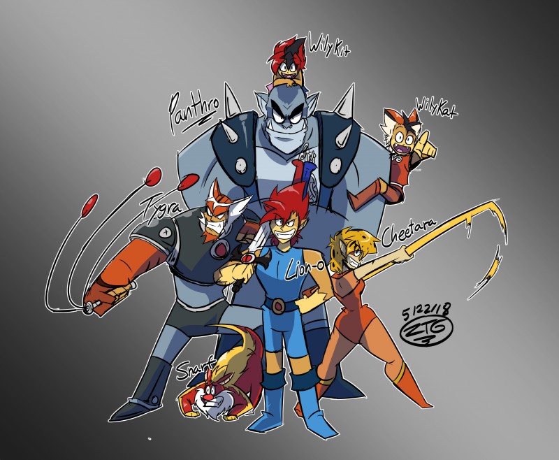 female grin group hair holding_melee_weapon holding_object holding_sword holding_weapon male melee_weapon nunchaku open_mouth open_smile polearm red_hair smile spiky_hair staff sword text weapon whip thundercats thundercats_2011 thundercats_roar cheetara lion-o panthro snarf tygra wilykat wilykit domestic_cat felid feline felis mammal snarf_(species) absurd_res english_text hi_res adopted_(lore) adoptive_brother_(lore) adoptive_brothers_(lore) adoptive_sibling_(lore) brother_(lore) brother_and_sister_(lore) sibling_(lore) sister_(lore) twins_(lore)