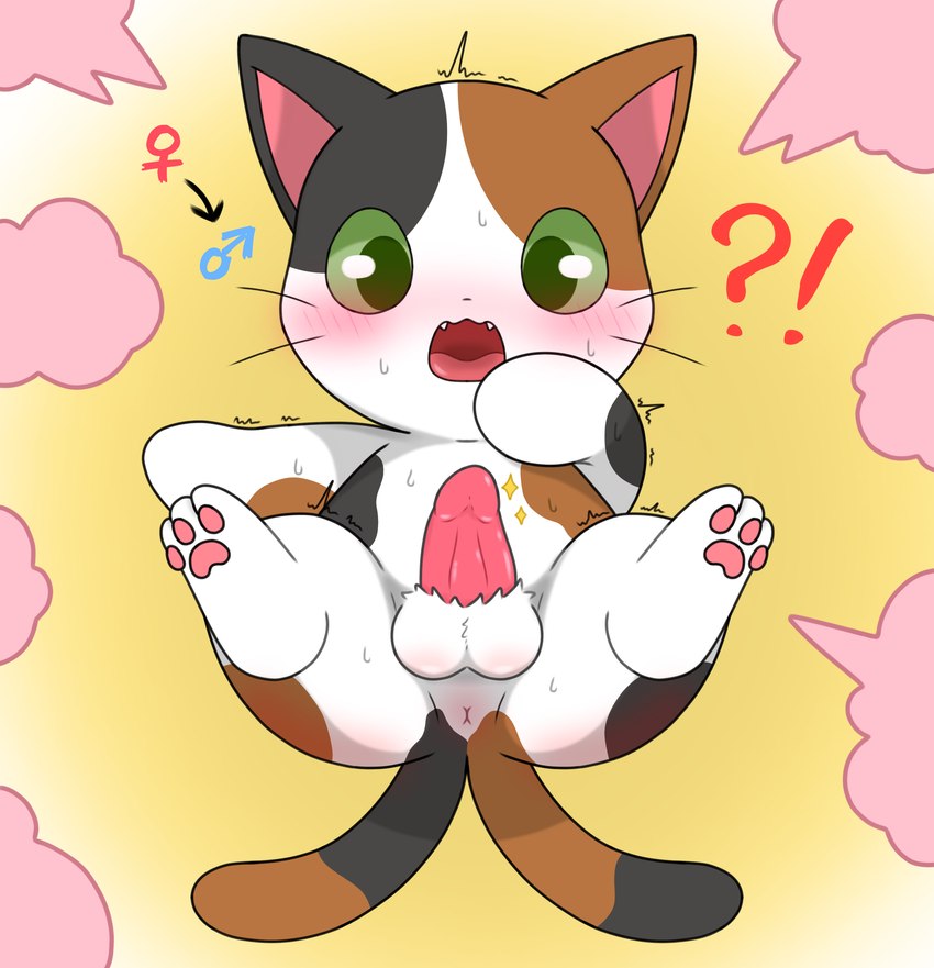 crossgender feral genitals male penis solo leafeon0927 asian_mythology east_asian_mythology japanese_mythology mythology domestic_cat felid feline felis mammal nekomata yokai absurd_res hi_res